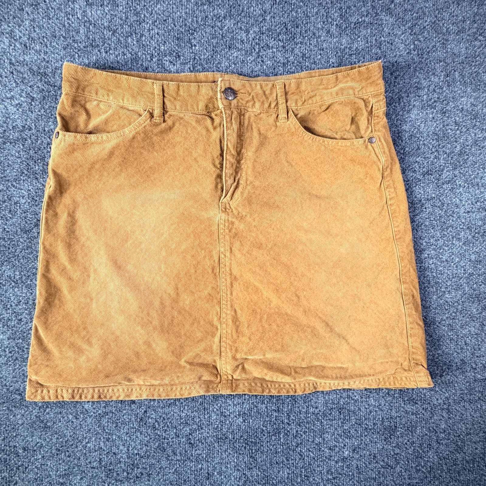 Prana Mini Skirt Womens 12 Khaki Stretch Corduroy Streetwear Travel Outdoor Boho